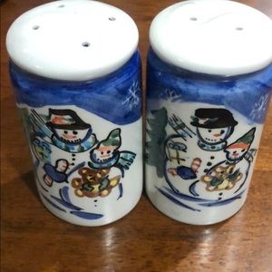 Winter Snowman Salt and Pepper Shakers